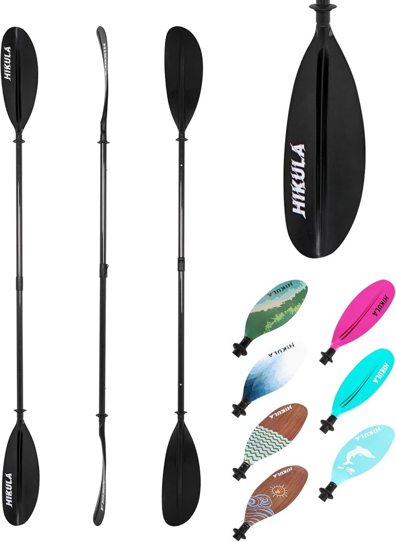 HIKULA Adjustable Carbon Fiber Shaft Kayak Paddle, Kayaking Oars with Reinforced Nylon Blade for Adults, 4 Piece, 86in/220cm to 90in/230cm - Image 1